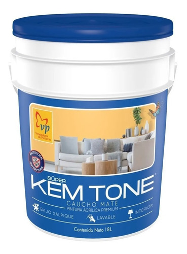 Imagen 1 de 4 de Pintura Super Kem Toneclase A Cuñete De 5 Galones