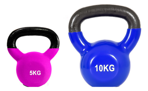 Set Combo Pesa Rusa Goma Vinílica 5 Y 10 Kg Para Ejercicio