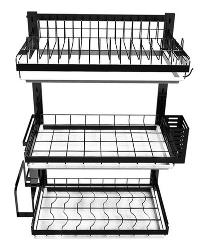 Escurridor De Platos De Metal,3 Niveles Estantes Para Amurar