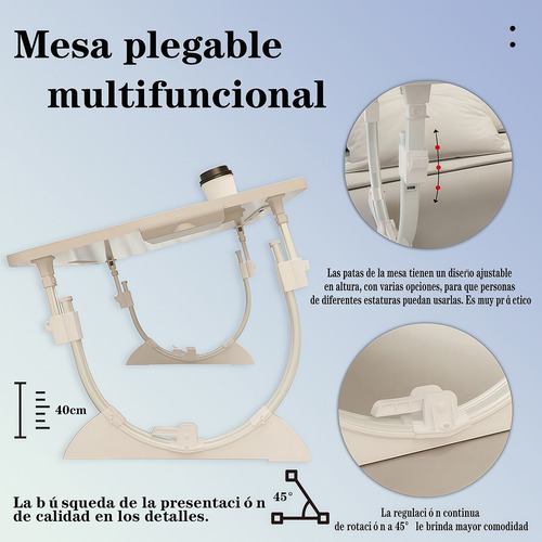 Mesa Plegable De Elevación De Computadora Para Cama70×40cm