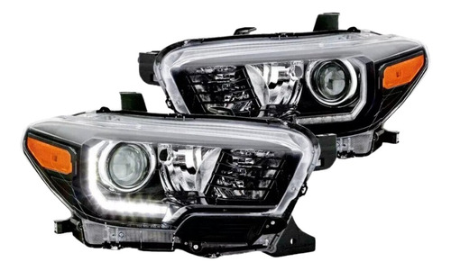 Juego Faros Deportivos Toyota Tacoma 16-23 Con Lupa Y Led