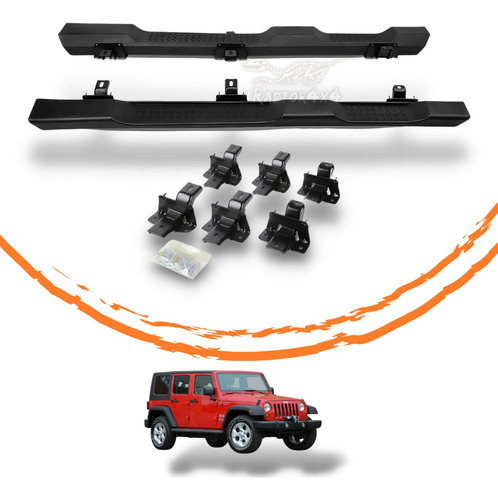 Par Estribos Para Jeep Jk 2007-2018 Original Wrangler 4 Ptas