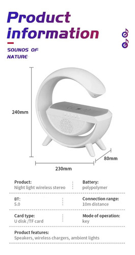 Lámpara De Mesa Altavoz Bluetooth Inteligente Atmósfera Color Blanco