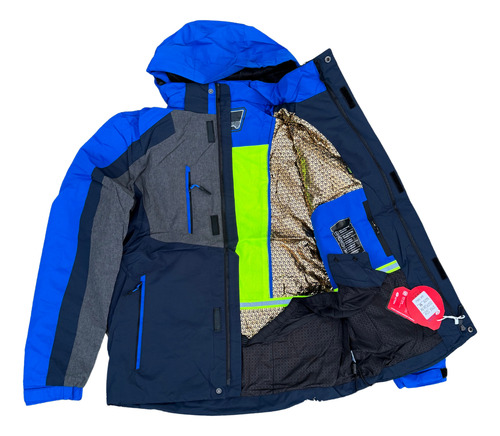 Campera De Nieve Hombre Mujer Unisex Impermeable Abrigada Azul 2xl Impermeable