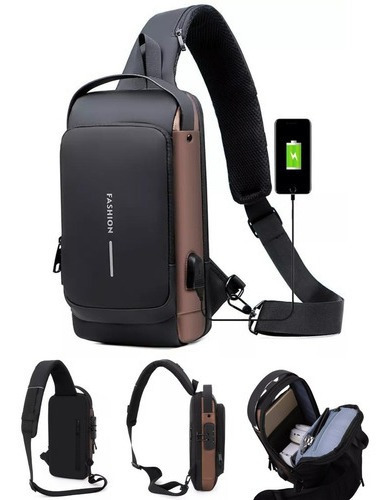 Bolso Cruzado Bandolera Antirrobo Impermeable Con Usb