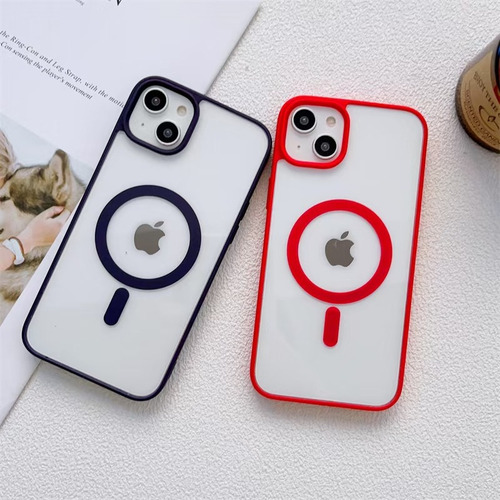 Funda Case Protector Magsafe Colors Anti Shock Para Iphone Rojo Iphone 14
