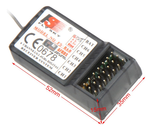Original Flysky Fs -r6b 2.4ghz Receptor Para 6 Canales Para