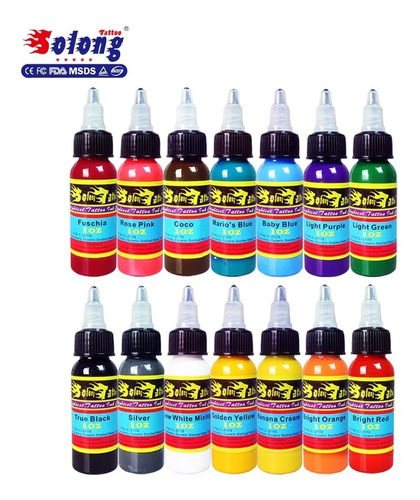 Tinta Tattoo Ink Solong Sellada 1 Oz Varios Colores Sellada