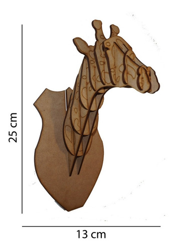 Cabeza De Jirafa Decorativa En Mdf
