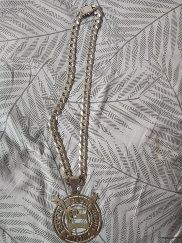 Corrente Cama De Peixe Prata 975 185 G Com Pingente Do Bahia