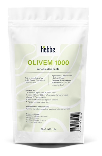 Olivem 1000, 3kg Autoemulsificante Cosmética Natural Cosmos Tipo de piel Mixta