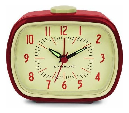 Kikkerland - Reloj Despertador Retro Ac08-r, 1 Ea, Rojo
