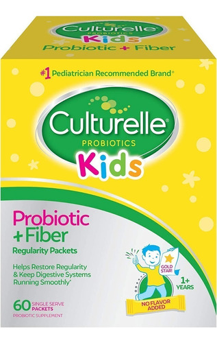 Probiotic + Fiber 60paks Probioticos Niños Culturelle,