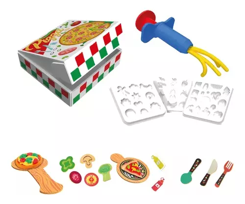 Minha Primeira Pizzaria - Madeira - Massinha de Modelar - Brincadeira de  Criança - Kits e Gifts