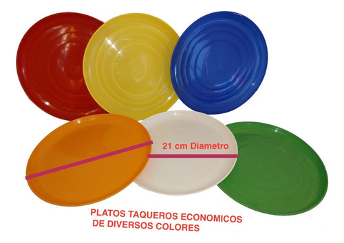 Platos Taqueros Planos + Vasos Refresqueros Tipo Oxxo Set 50