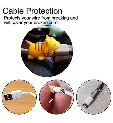 Protector de cable de carga para teléfono celular, protector para cable USB  de carga, accesorio bonito