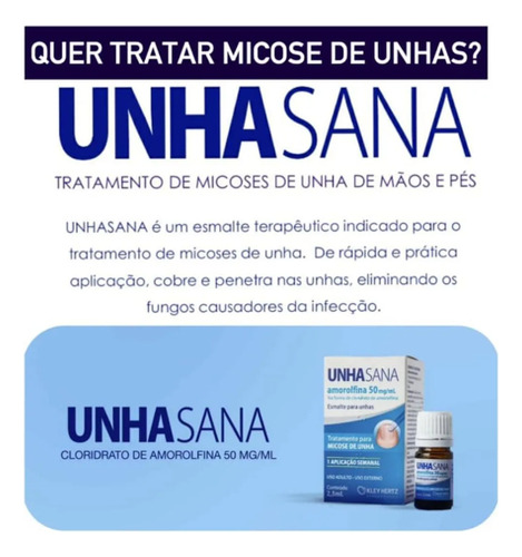 Kit 04 Unha Sana Antimicótico 50mg/ml 2,5ml- Kley Hertz