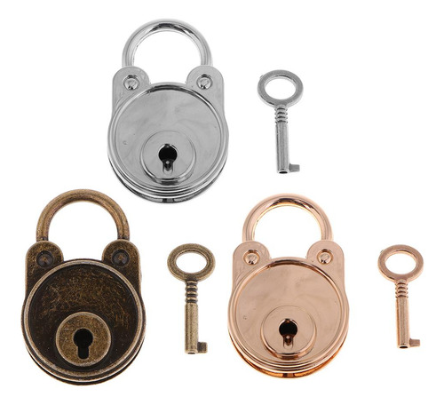 2 Piezas De Candados S De Mini Cerradura De Llave Bronce +