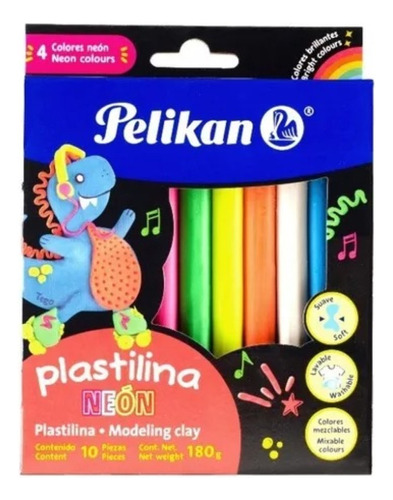 Plasticina Pelikan Fluo X10 Serviciopapelero