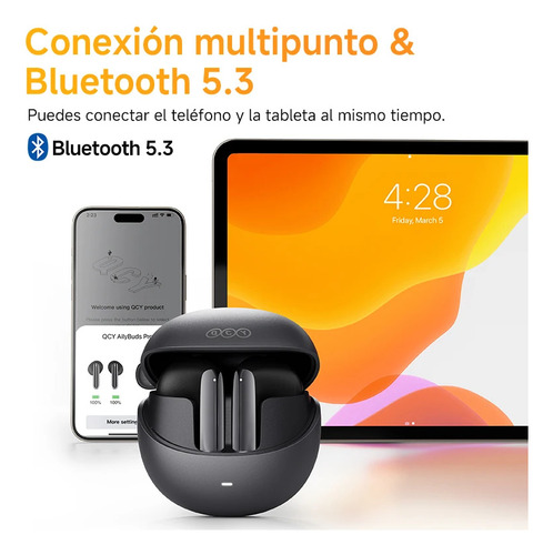 Audifonos Bluetooth Ht10 Ailybuds Pro+ 5.3 Anc Activa Negro