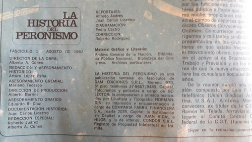 La Historia Del Peronismo 59 Fasciculos Ediciones Gam (Usado)