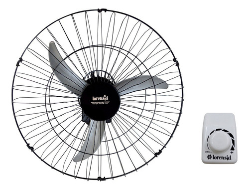 Ventilador de parede Loren Sid Tufão Sprint 60 preto com 3 pás de polipropileno, 60 cm de diâmetro 127V/220V