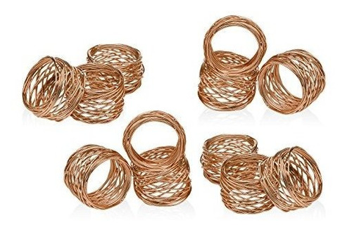 Godinger Round Mesh Napkin Rings Set Of 12 Copper For Weddin