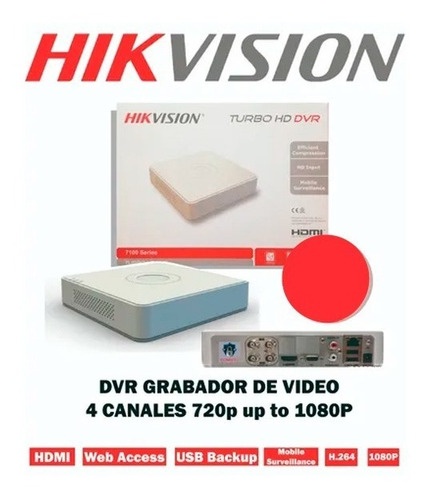 Dvr Grabador De Video Hikvision 720p 4canales 