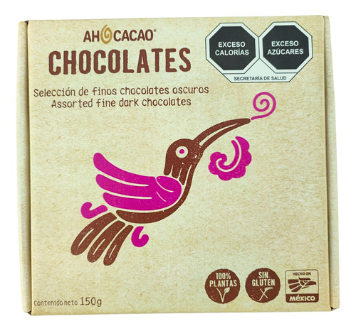 Chocolates Oscuros Surtidos, Ah Cacao 2 Piezas De 150g