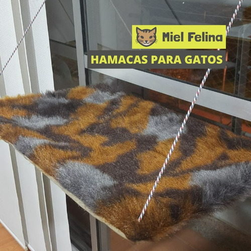 Hamacas De Ventana Para Gatos. Tela De Peluche - Miel Felina