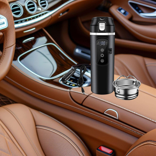 Hervidor De Agua Para Coche De 12v/24v, Taza Aislada, Negro