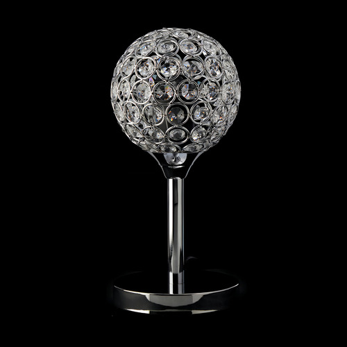Lámpara De Mesa Para Luz LED Decolamp Globo 2065 Estructura de Metal Con Cristal Cortado