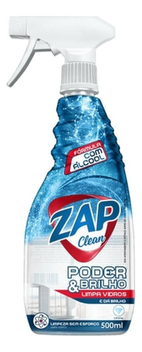 Limpa Vidros Zap Clean 500ml Poder & Brilho Pulverizador