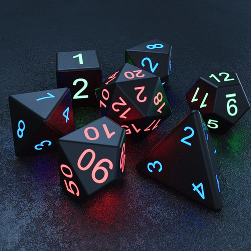 // 7 Dados Led Dados Luminosos Dnd Para Dragones Mazmorras
