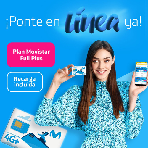 Tarjeta Sim Card Movistar Línea Nueva Plan Full Plus