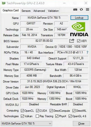 Tarjeta Gráfica Gdx 750 Ti 4gb Gddr5, Más Rápido Que Rx 550,