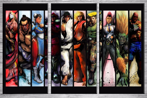 Posters Gamers Gamers Street Fighter Cuadros 90x57 Cm C29