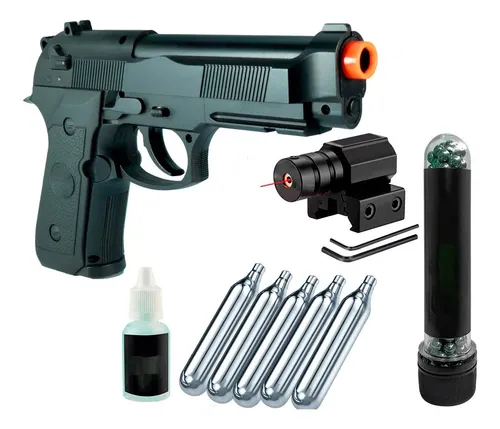 from CO2おまとめ Kit Pistola Co2 M9 Pt92 Bereta 6mm Rossi Aço + Mira Laser | Frete