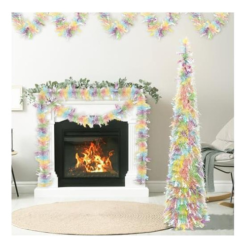 Jialeixi Easter Tinsel Tree, 5 Pies Artificial Pencil Lápiz