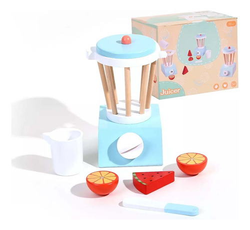 Licuadora Juguete Infantil De Cocina En Madera C/ Accesorios