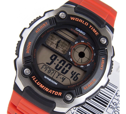 Reloj Casio Iluminator Digital Wordl Timer Ae-2100w-4avdf