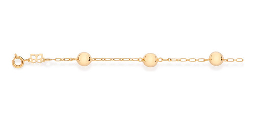 Pulseira Rommanel De Bolinha Banhada A Ouro 18k 550640