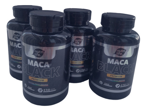  Maca Peruana Premium Original 500mg Kit 4 Frascos 480 Caps 