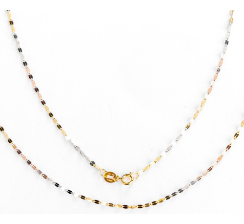 Cadena De Oro Italiano 10k, Grano De Café, 45 Cm,calibre 1mm Color Dorado Oscuro