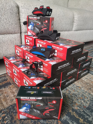 Imagen 3 de 9 de Luz De Bicicleta Delantera Recargable 4000mah + Claxón 130db