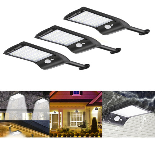 Imagen 2 de 7 de Lámpara Solar Luces Jardín 36 Led Solares Exterior Foco Le