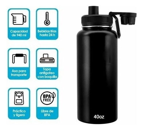 Botella Agua Fría Caliente 1 L Termo Inoxidable