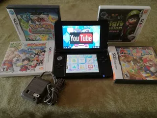 Nintendo 3ds Xl Standard Azul Y Negro Con 4 Videojuegos