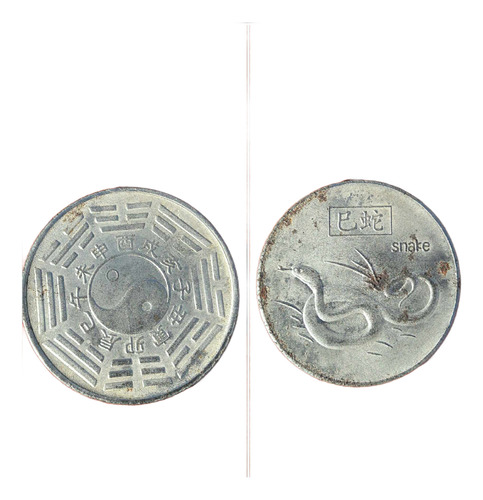 Monedas Chinas Feng Shui Horoscopo Serpiente Snake/talisman (Usado)