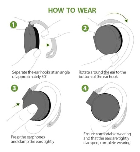 Auriculares On Ear Bluetooth V5.3, Auriculares Con Clip Inal